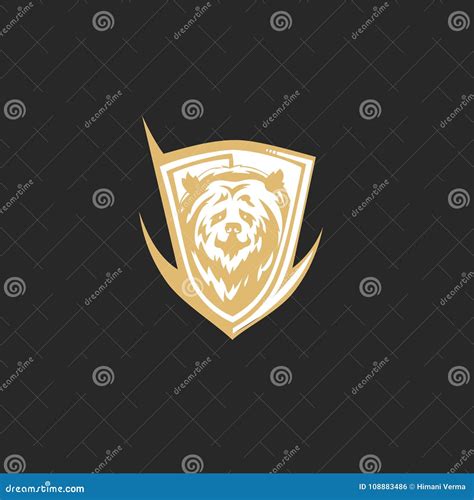 Minimal Logo of Golden Bear Vector Illustration Stock Vector ...