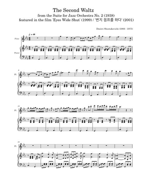 Shostakovichi The Second Waltz Bgm Sheet Music For Flute Piano Download Free In Pdf Or Midi