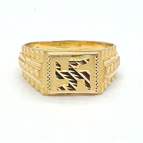 Showroom Of Gold 916 Swastik Design Gents Ring Jewelxy 234247