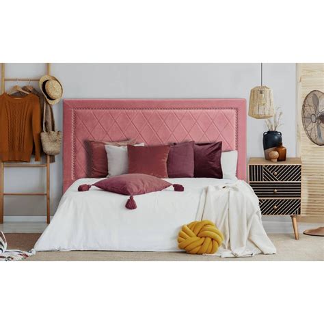 Tête de lit Meghan 180cm Velours Rose 3 Suisses