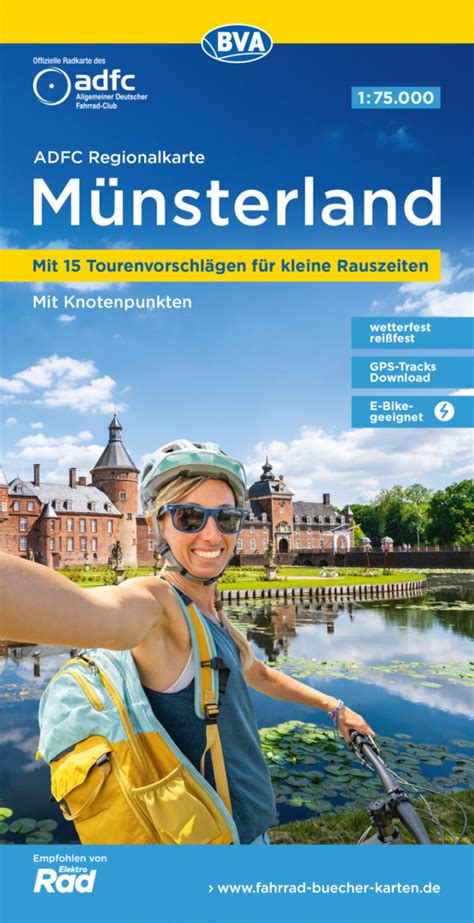 Fietsknooppuntenkaart Fietskaart ADFC Regionalkarte Münsterland BVA