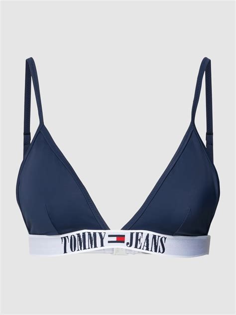 Tommy Jeans Bikini Oberteil mit verstellbaren Spaghettiträgern marine