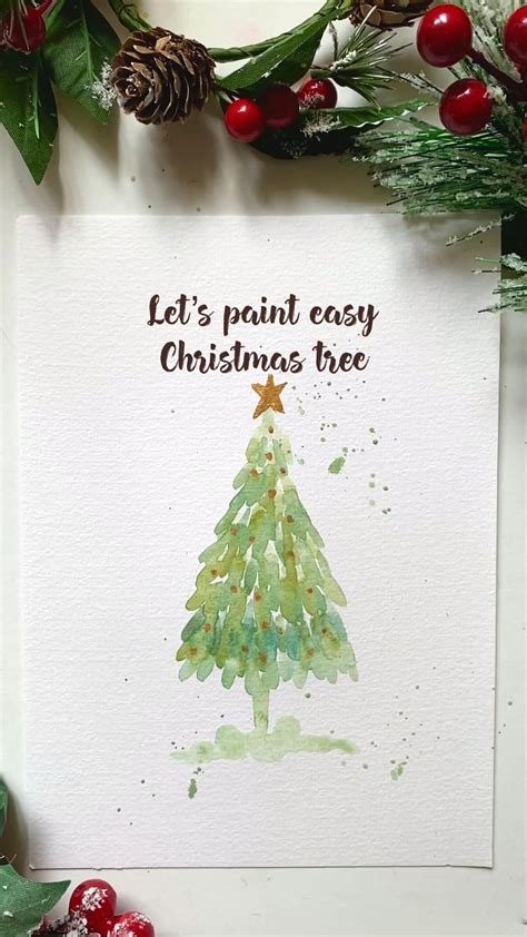 Watercolor christmas tree – Artofit