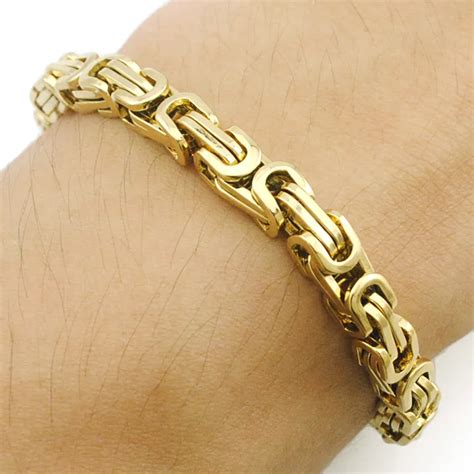 ATGO Gold Color Stainless Steel Bracelet Wristband Friend Hand Chain