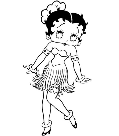 Desenho De Betty Boop No Hawai Para Colorir Tudodesenhos