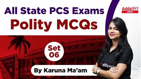 State Pcs 2023 State Pcs Polity Polity Mcqs Set 6 By Karuna Mam