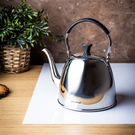 Tea Kettle Infuser With Strainer Silver Steel L Klausberg