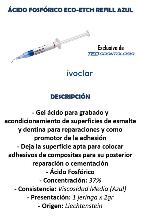 Acido Grabador Al 37 ECO ETCH REFILL X 2grs Azul Ivoclar