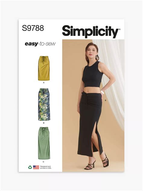 Simplicity Misses Skirt In Two Lengths Sewing Pattern S9788