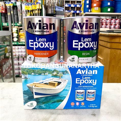 Jual Kg Lem Epoxy Avian Komponen Lem Besi Kayu Logam Shopee