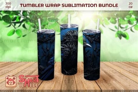 Gothic Raven Tumbler Wrap Sublimation Graphic By Smarttemple Creative