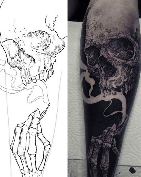 Pin On Best Black Ink Skull Tattoo Ideas