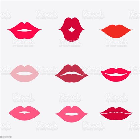 Lips Vector Icon Set Stock Illustration Download Image Now Human