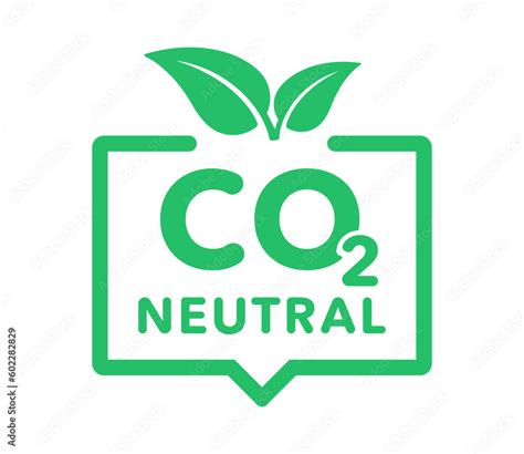 Carbon Neutral Icon Logo CO2 Neutral Labels Ecology No Pollution Sign