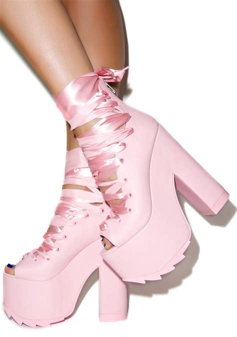 Y R U Pink Ballet Bae Platforms Pink Ballet Shoes Pink High Heel