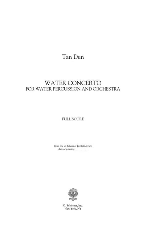 Tan Dun – Water Concerto Lyrics | Genius Lyrics