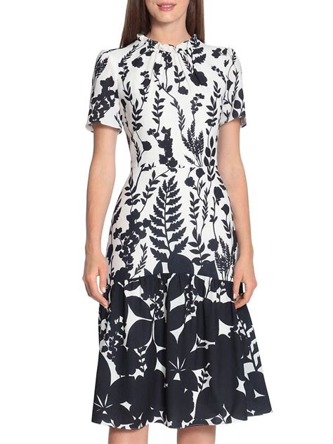 Maggy London Tiered Floral Fit And Flare Dress In White Lyst