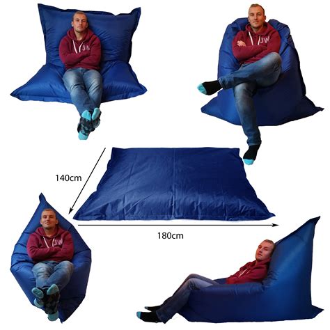 Extra Large Giant Beanbag Blue Indoor And Outdoor Bean Bag Massive 180x140cm Great For