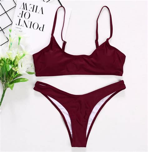 Bikini BRAZYLIJSKIE sexy STRINGI STRÓJ BORDO Sapphire Fashion