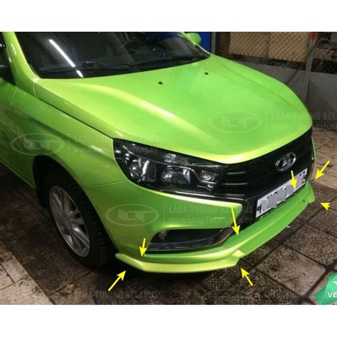 Сплиттер юбка переднего бампера на Лада Веста седан и SW универсал ...