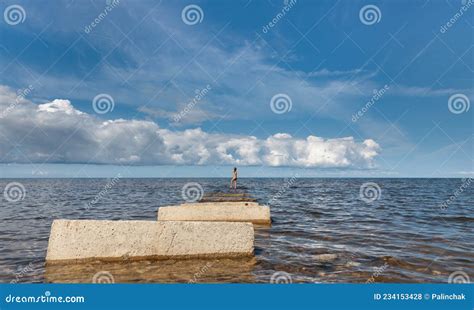 Naked Woman Sunbathing On The Sea Stock Photo Image Of Girl Bare