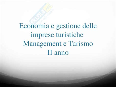 Economia E Gestione Delle Imprese Turistiche Turismo