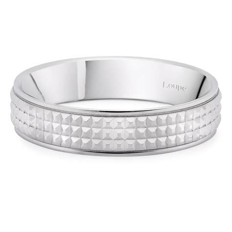 Loupe Icons Patterned Wedding Ring In Platinum Lou 0126053 Loupe