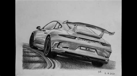 Car Drawing Porsche Gt Time Lapse Youtube