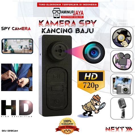 Jual Spy Camera Kancing Baju Hidden Camera Pengintai Mini Tersembunyi