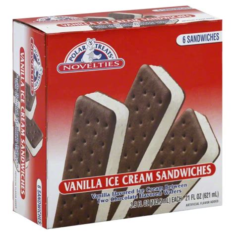 Polar Treats Vanilla Ice Cream Sandwiches Shop Cones Sandwiches At