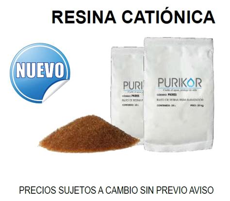 Resina Cationica 1ft Cubico Marca Purikor 1 500 00 En Mercado Libre