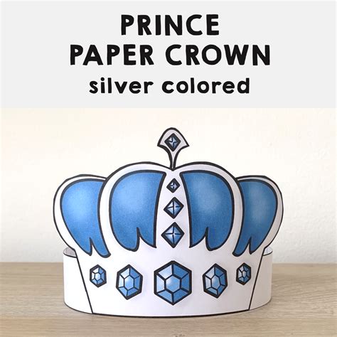 Prince King Paper Silver Crown Printable Royal Costume Craft Activity Made By Teachers