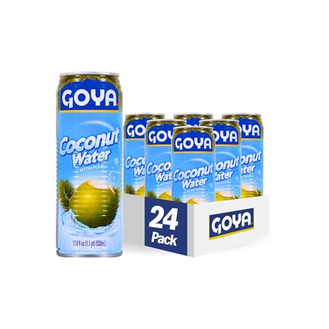 Goya Foods Coconut Water With Pulp Real Coconut Pieces 17 6 Fl Oz Pack Of 24