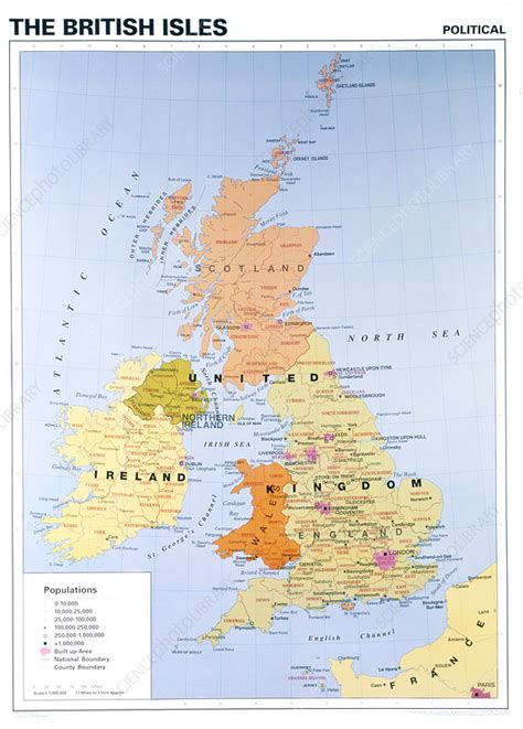 Political map of the British isles - Stock Image - E076/0135 - Science ...