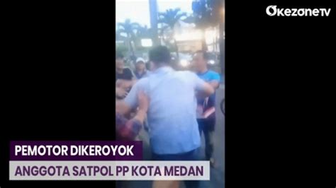 Detik Detik Pemotor Dikeroyok Anggota Satpol PP Kota Medan Video