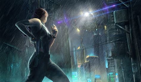 Sci Fi Women Warrior City Futuristic Girl Woman Warrior Hd