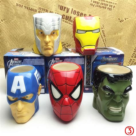 Creative D Spiderman Ceramic Cup Avengers Deadpool Coffee Hulk Captain