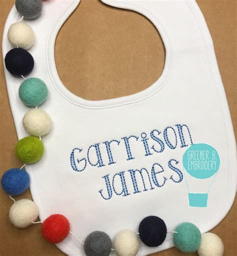 Baby Personalized Embroidery Bib Personalized Boy Bib Etsy