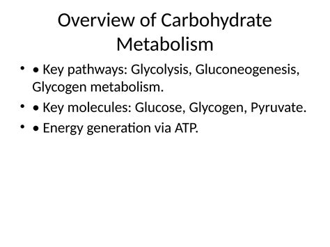 Disorders Of Carbohydrate Metabolism Pptx