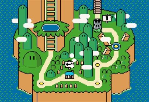 Super Mario World Yoshi S Island Map Cross Stitch Pattern Etsy