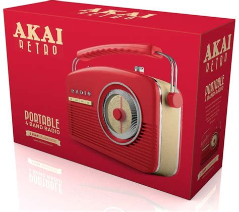 Buy Akai Portable Fmam Retro Radio Red Free Delivery Currys