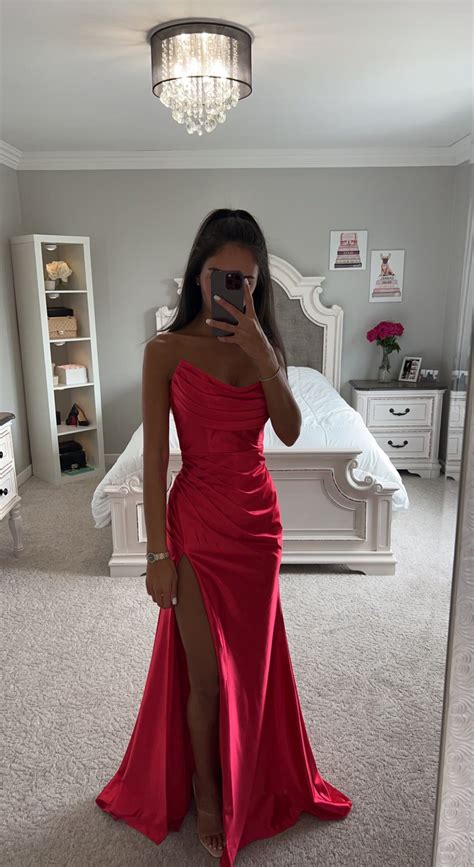 Red Satin Prom Dress Red Prom Dress Long Classy Prom Dresses