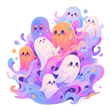 Ghost Halloween Purple Cute Cartoon Illustration Ghost Halloween