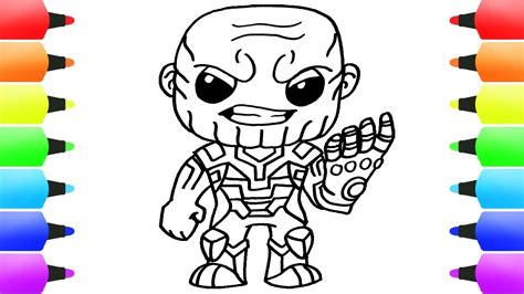 How To Draw Thanos For Children Draw Thanos And Superheroes Chibi