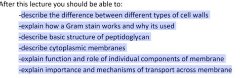 Microbiology Lecture Cell Wall Membrane And Transport Proteins