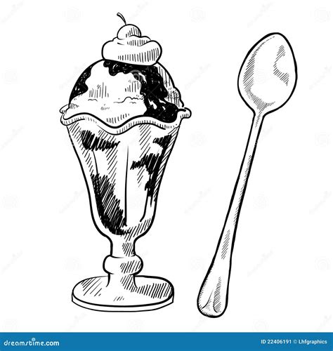 Ice Cream Sundae Drawing Stock Image - Image: 22406191