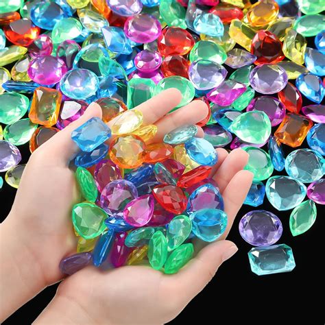 Buy 100 Pcs Pirate Treasure Jewels Acrylic Diamond Large Fake Gems Vase