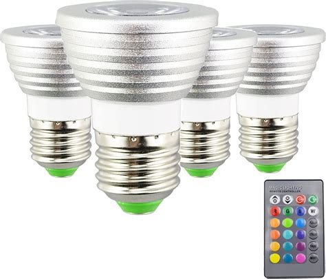 Edearkar W Rgbw Led Bulbs Pack Rgb Color Changing Spotlight With