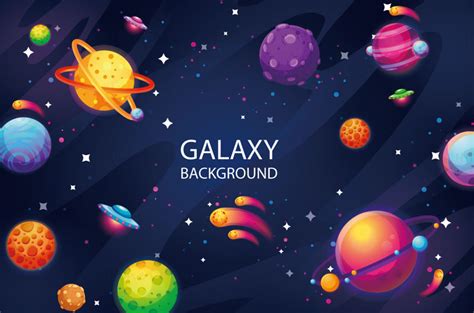 Cartoon Galaxy Background Vector