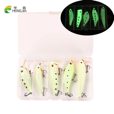 Hengjia Luminous Fishing Lure Minnow Popper Crankbait Vib Pencil Hard